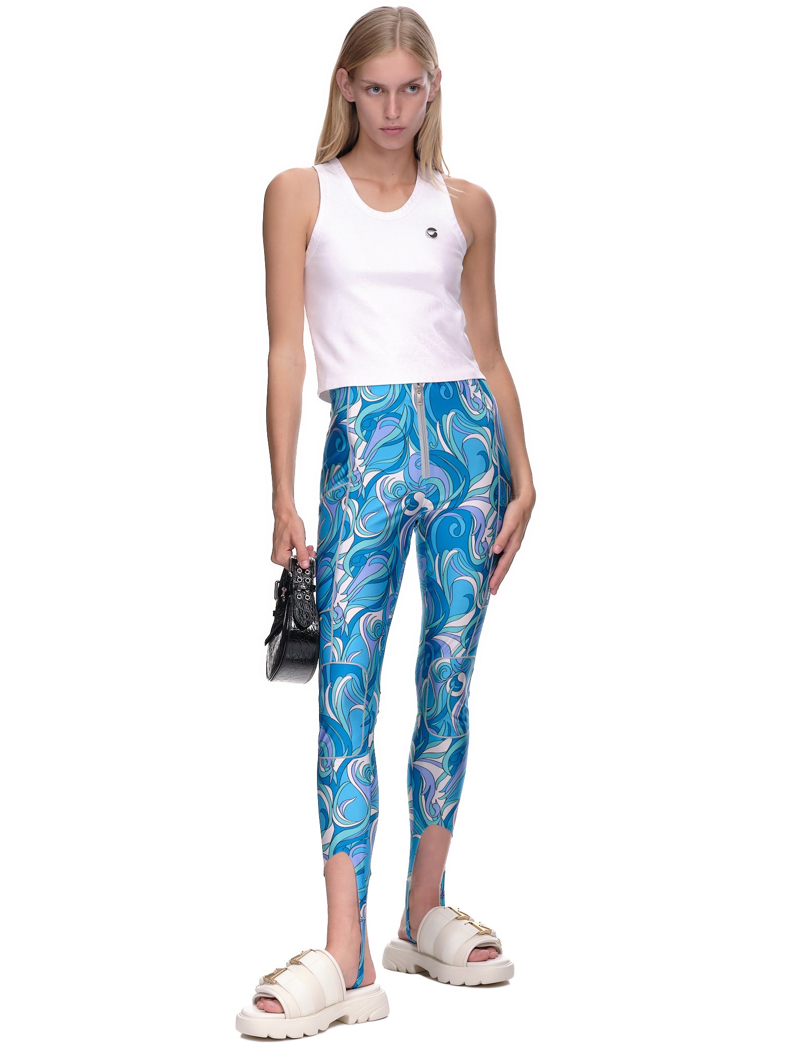 Coperni Paisley Print Stirrup Tights | H. Lorenzo - styled 