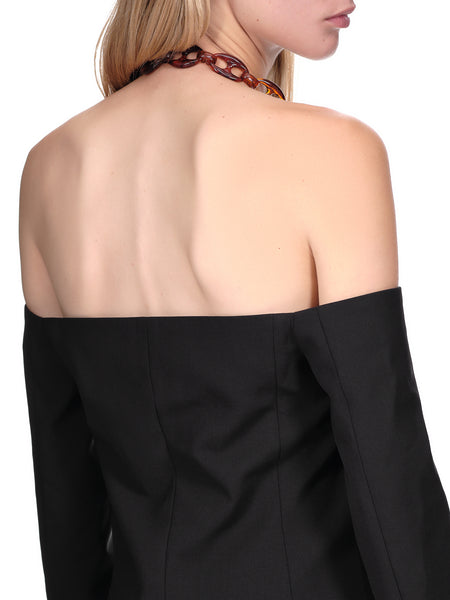 【関税込み】Coperni ブラック Pleated Ribbon ジャケット COP-V27106-BLACK4525986_grande