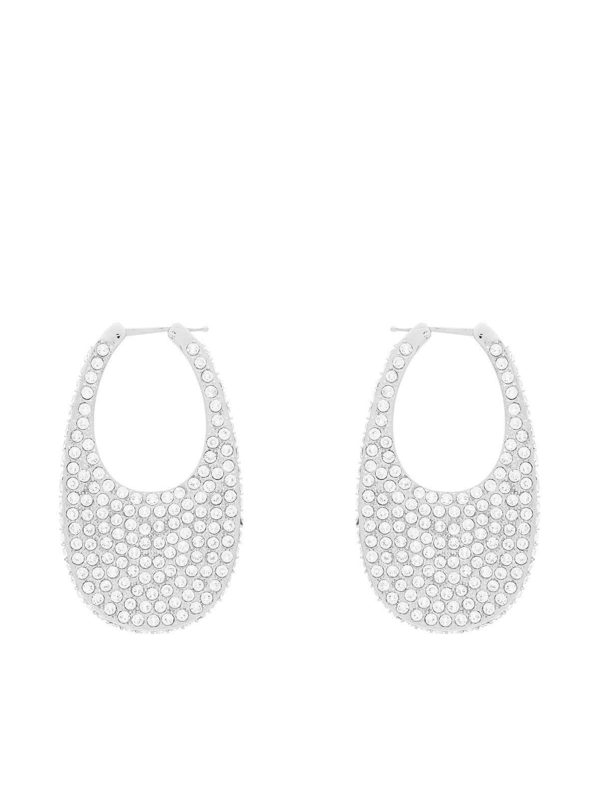 Crystal Swipe Large Earrings (COPBI01726-SILVER)