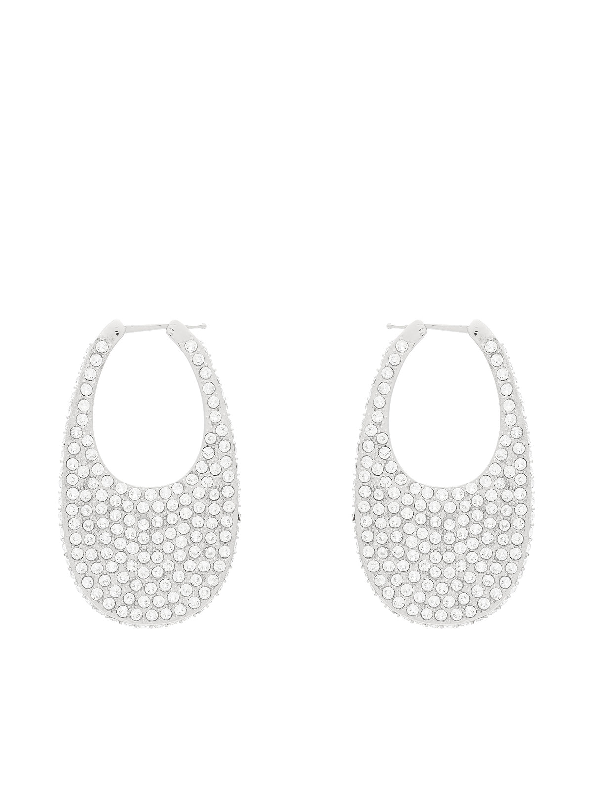 Crystal Swipe Large Earrings (COPBI01726-SILVER)