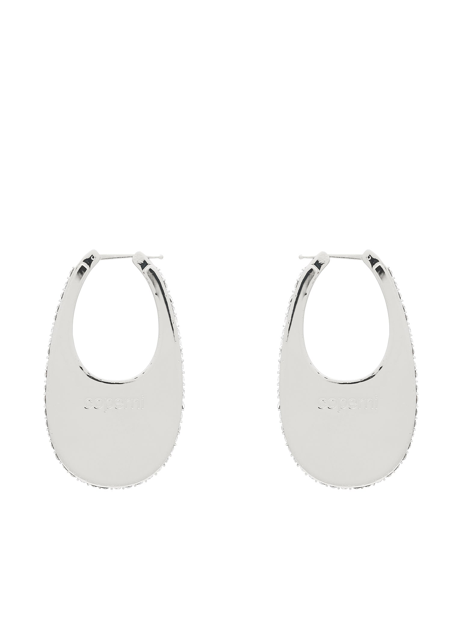 Crystal Swipe Large Earrings (COPBI01726-SILVER)