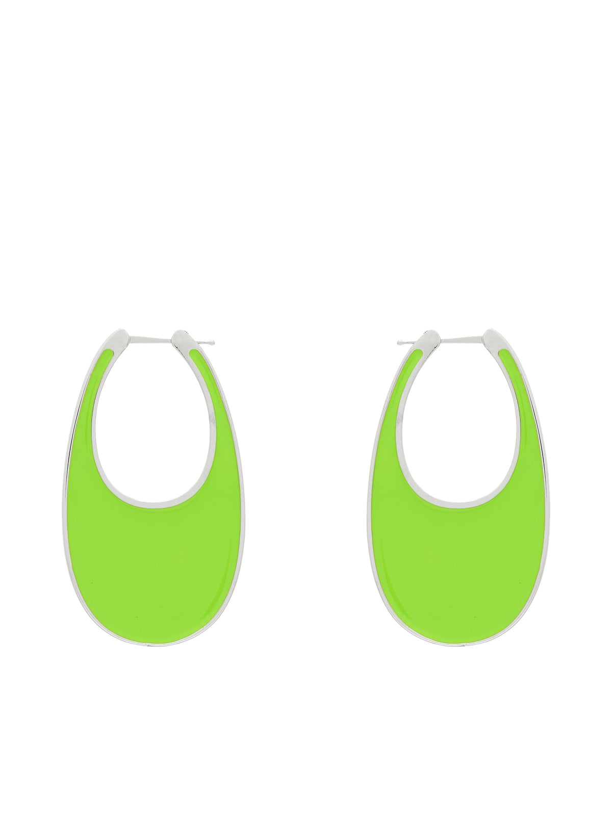 Lacquered Swipe Large Earrings (COPBI01727-APPLE-GREEN)