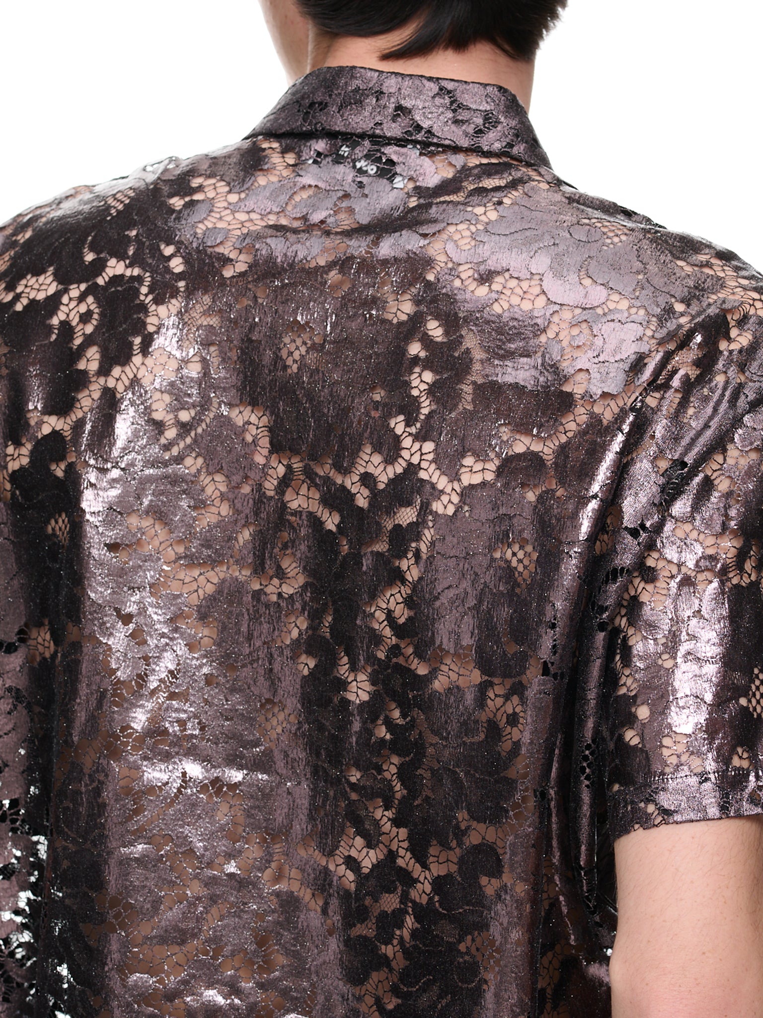 Metallic Lace Shirt (COPCH17014-CHOCOLATE)