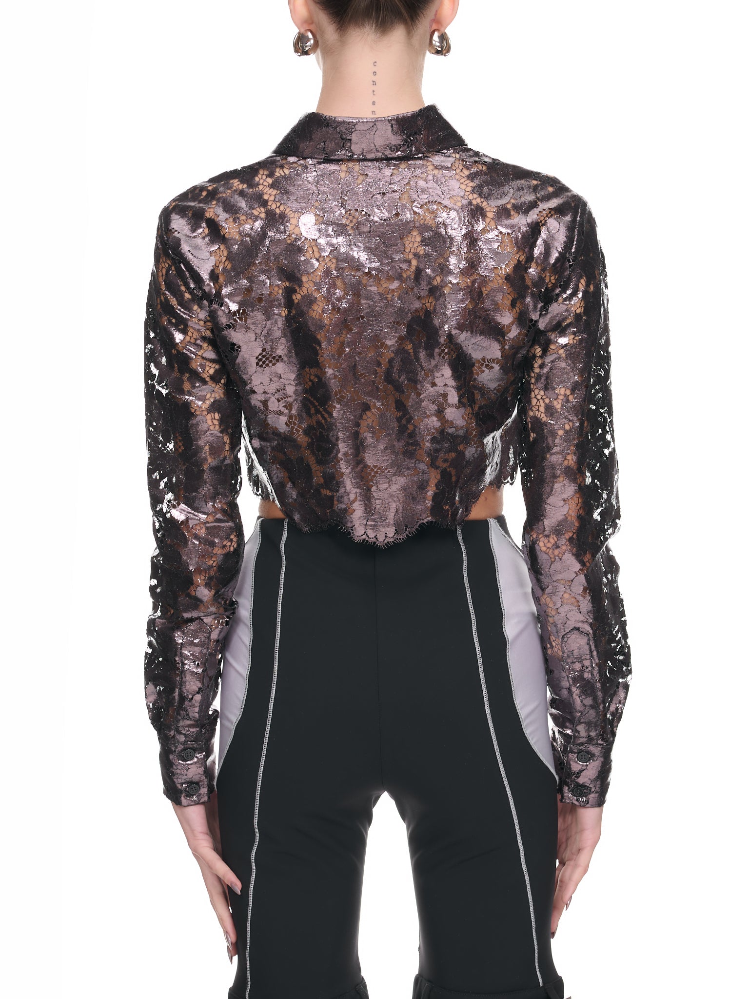 Metallic Lace Top (COPCH27014-CHOCOLATE)