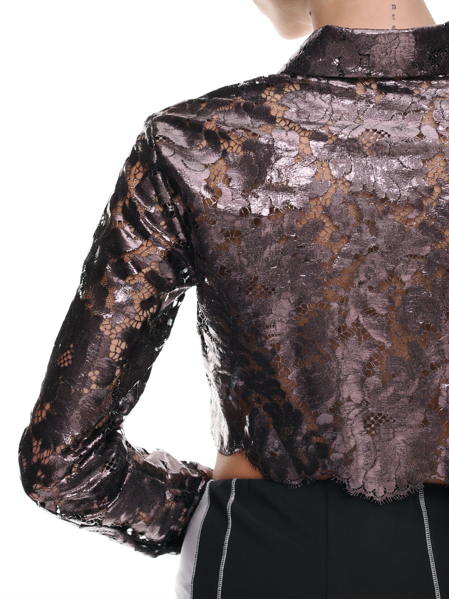 Metallic Lace Top (COPCH27014-CHOCOLATE)