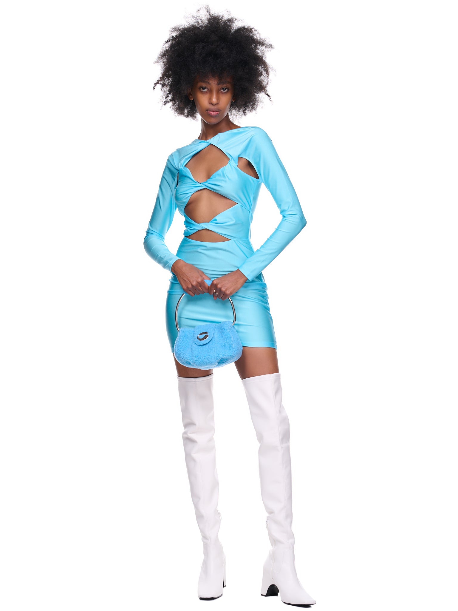 Cut-Out Jersey Dress (COPJS42545-TURQUOISE) Cut-Out Jersey Dress (COPJS42545-TURQUOISE)