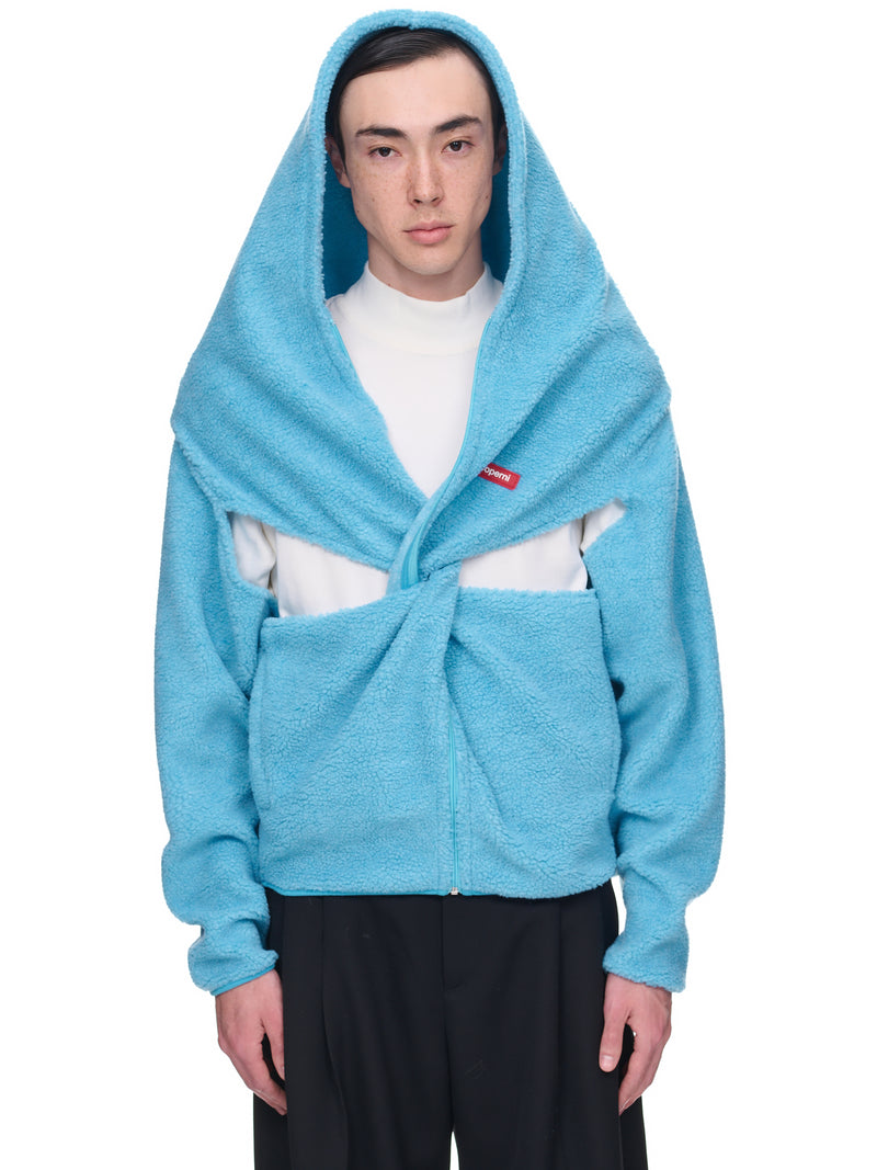 Twisted Cut-Out Hoodie (COPJS46274-TURQUOISE)