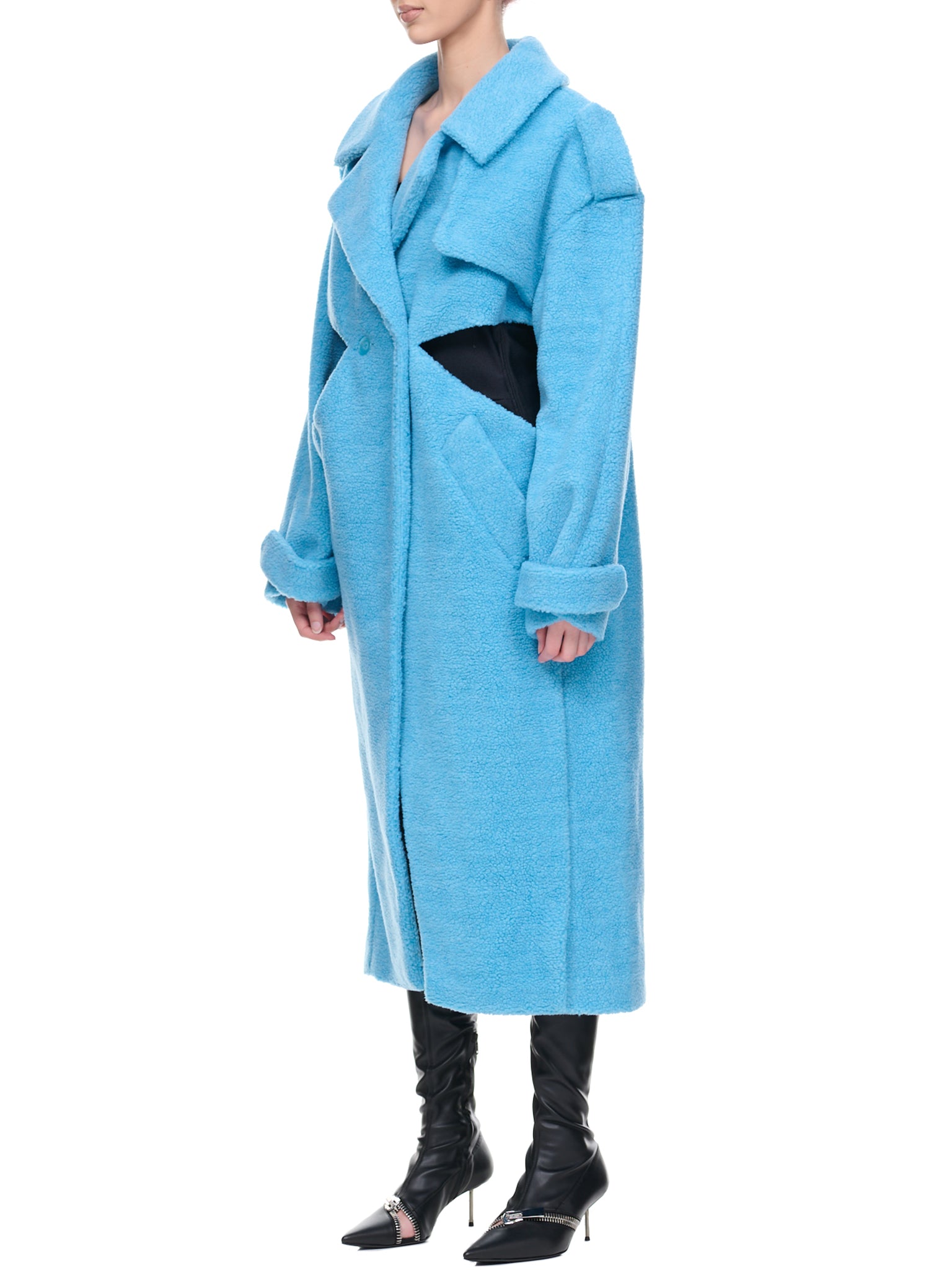 Cut-Out Coat (COPM10274-TURQUOISE)