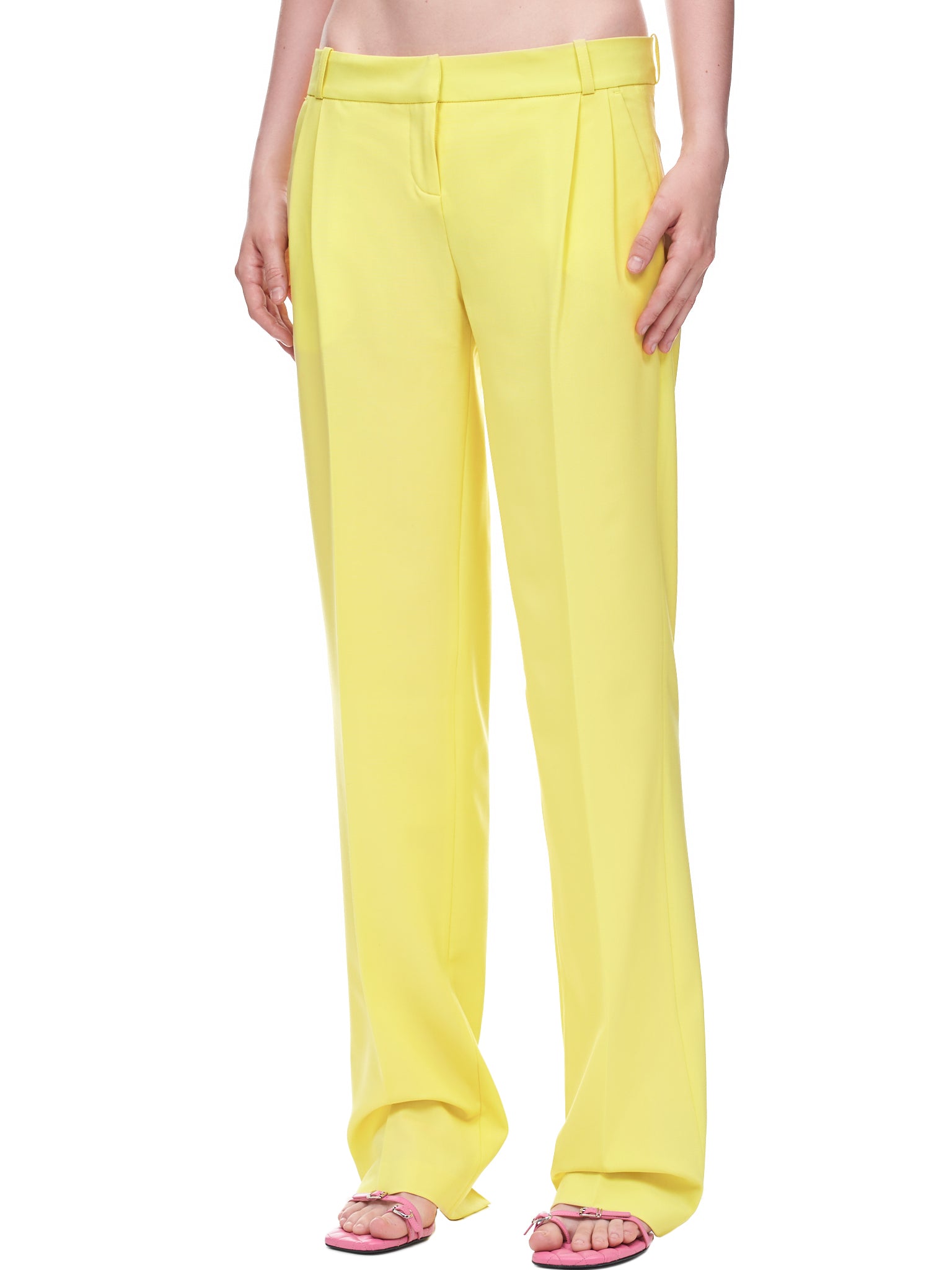 Low-Rise Trousers (COPP26106-YELLOW)
