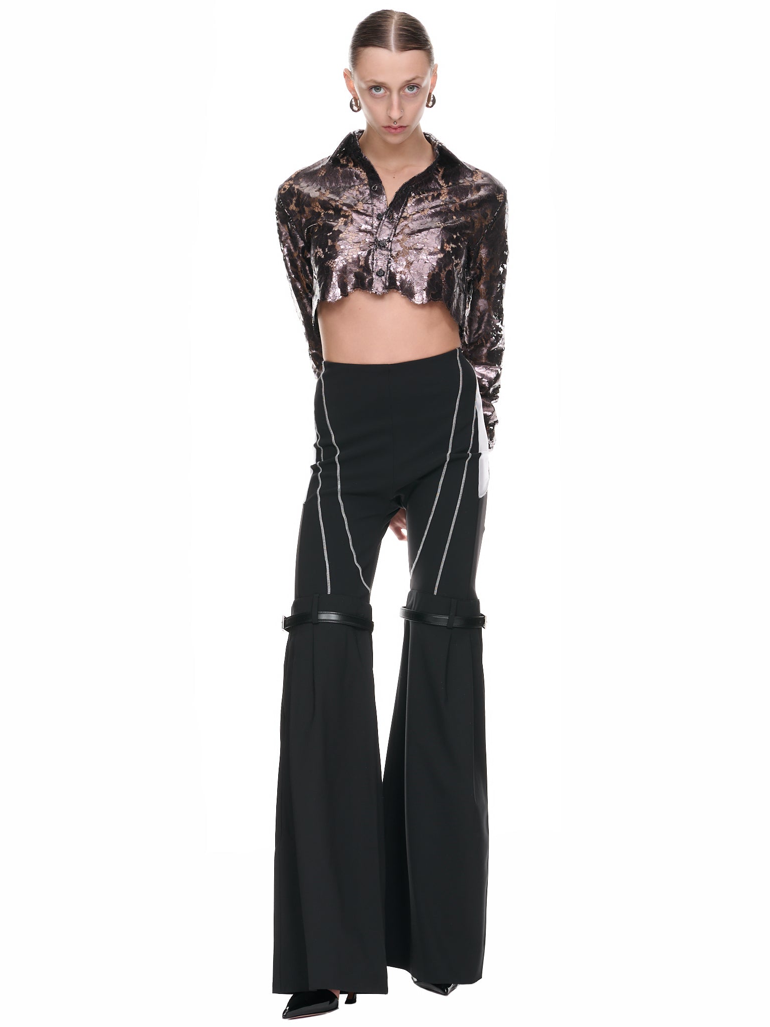 Metallic Lace Top (COPCH27014-CHOCOLATE)