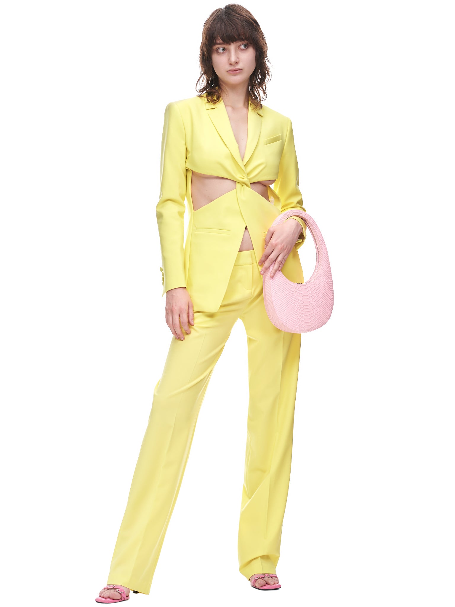 Low-Rise Trousers (COPP26106-YELLOW)