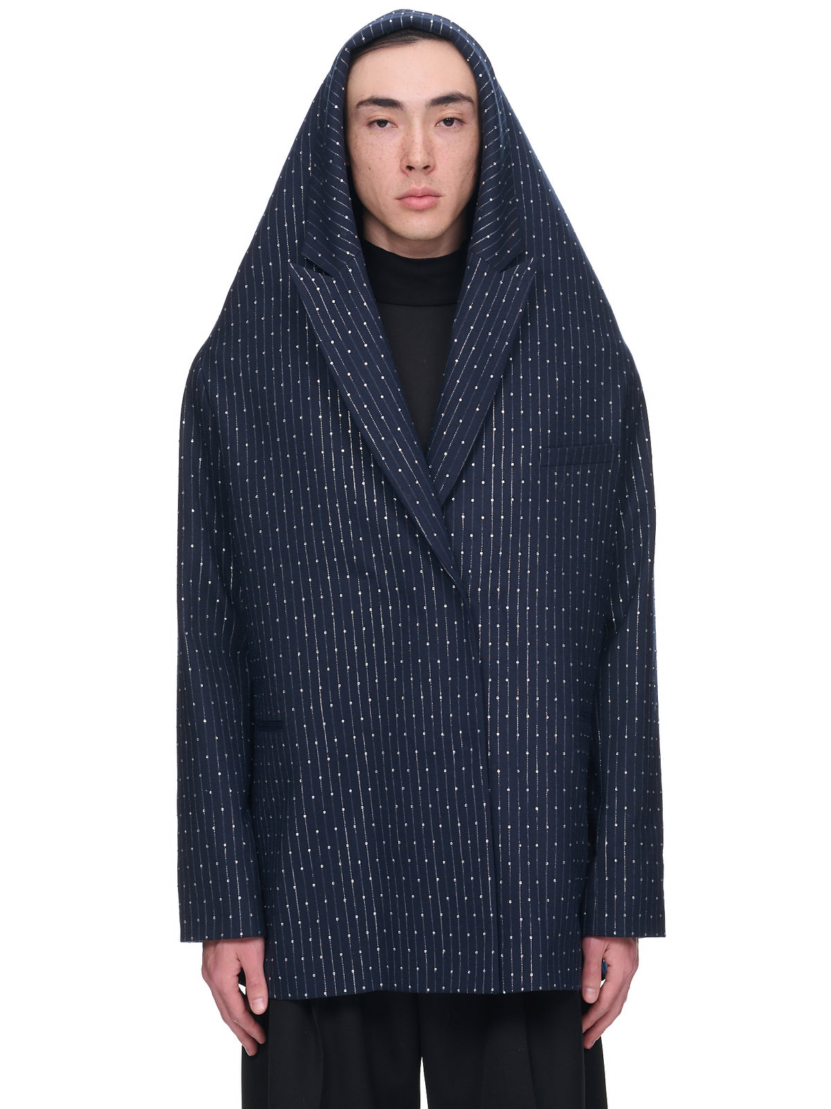 Crystal Hooded Jacket (COPV31112-NAVY-SILVER)