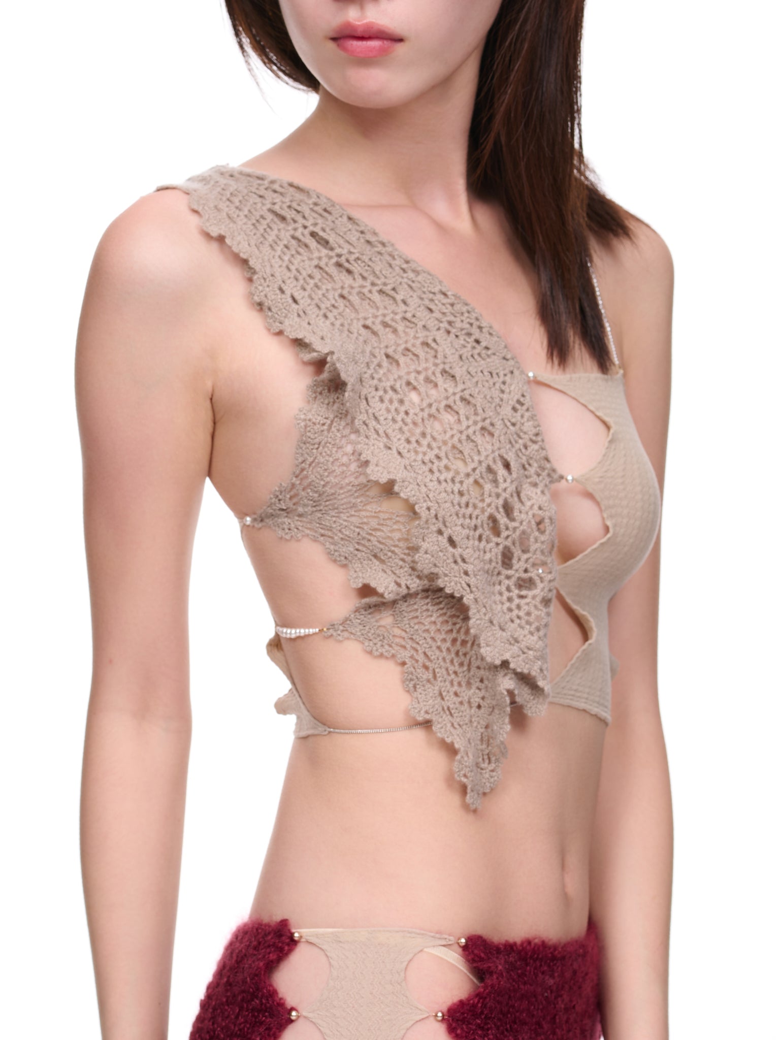 Crochet Leaf Cut-Out Top (CR02F-FICELLE)