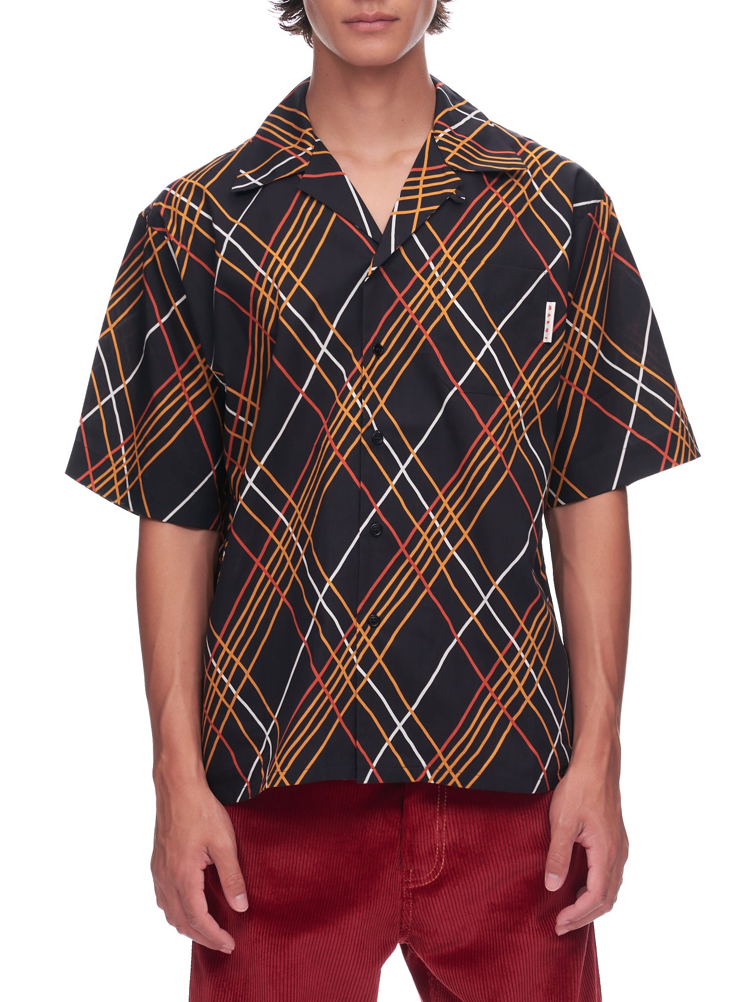 Stripe Bowling Shirt (CUMU0213A0-UTC206-WRN99-BLACK)