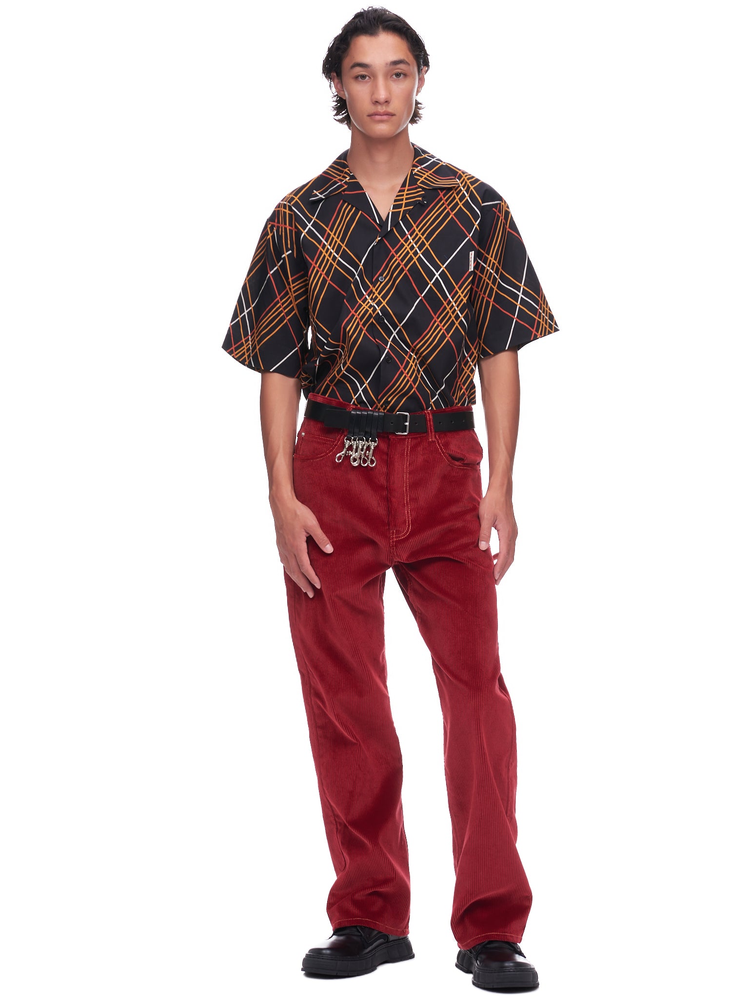 Stripe Bowling Shirt (CUMU0213A0-UTC206-WRN99-BLACK)