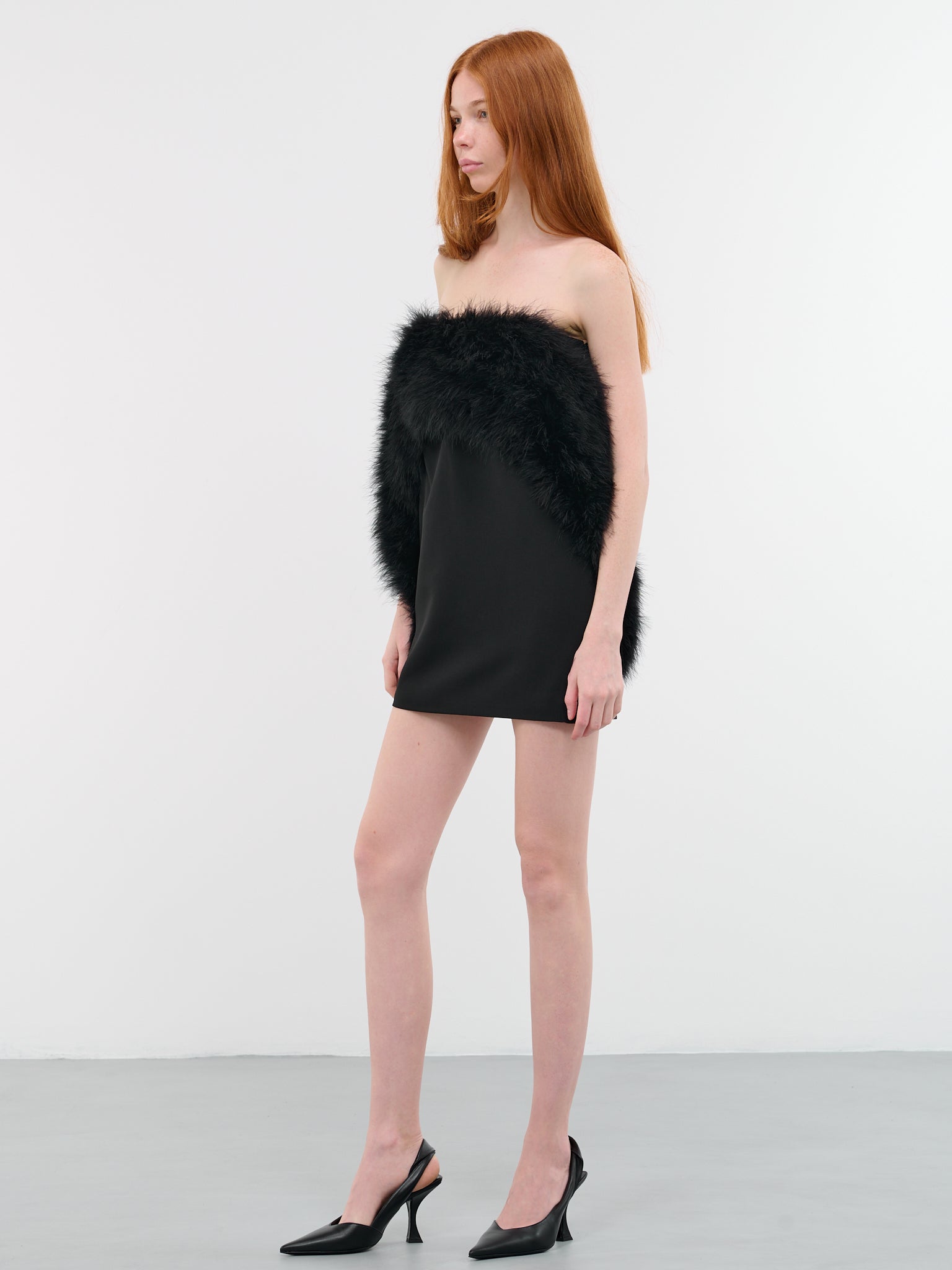 Feather Blaise Mini Dress (D-300-BLAISE-BLACK)