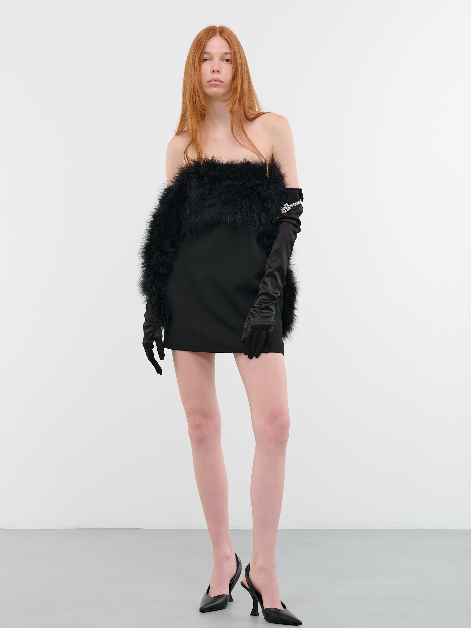 Feather Blaise Mini Dress (D-300-BLAISE-BLACK)