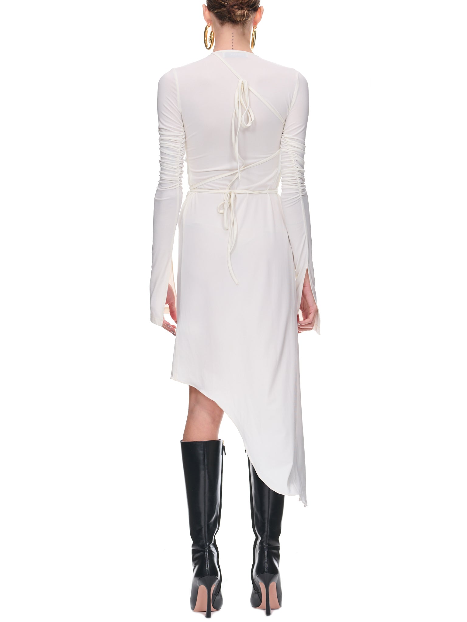 Srvc | H.Lorenzo|Asymmetric Keyhole Dress (D005-CREAM), M / Cream Srvc | H.Lorenzo|Asymmetric Keyhole Dress (D005-CREAM), M / Cream