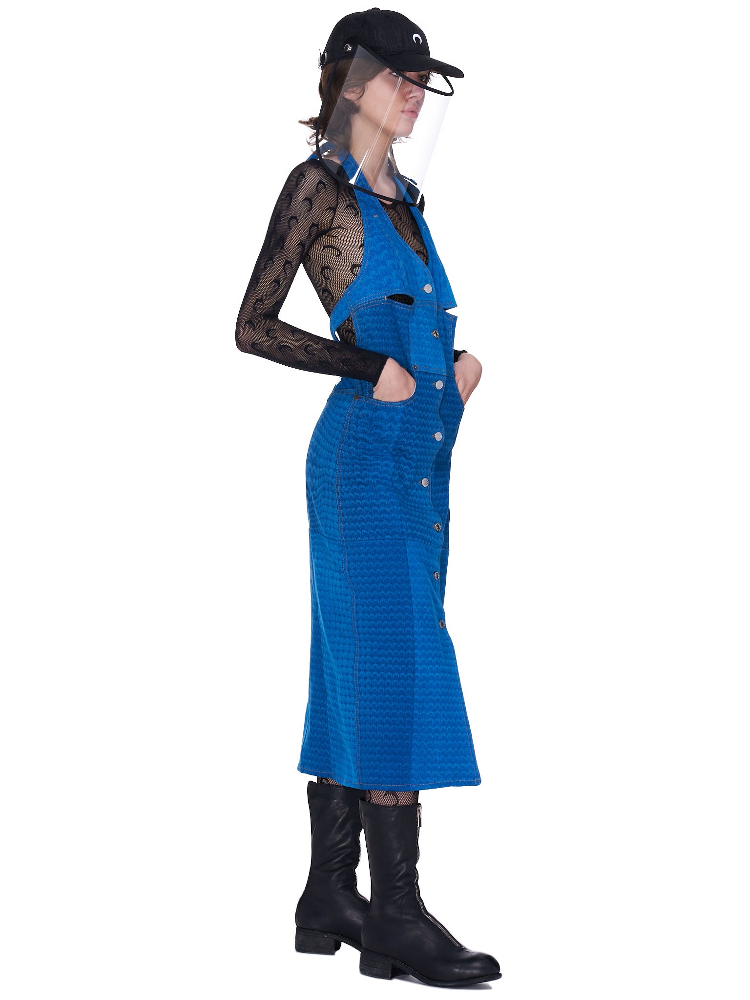 Marine Serre Blue Denim Moonfish Dress | H. Lorenzo - styled 