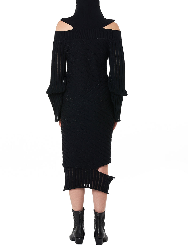 Knit Turtleneck Dress (D10-BLACK)