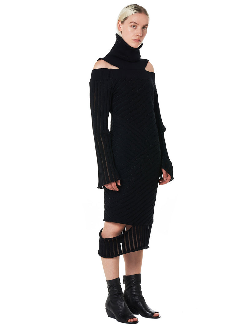 Knit Turtleneck Dress (D10-BLACK)