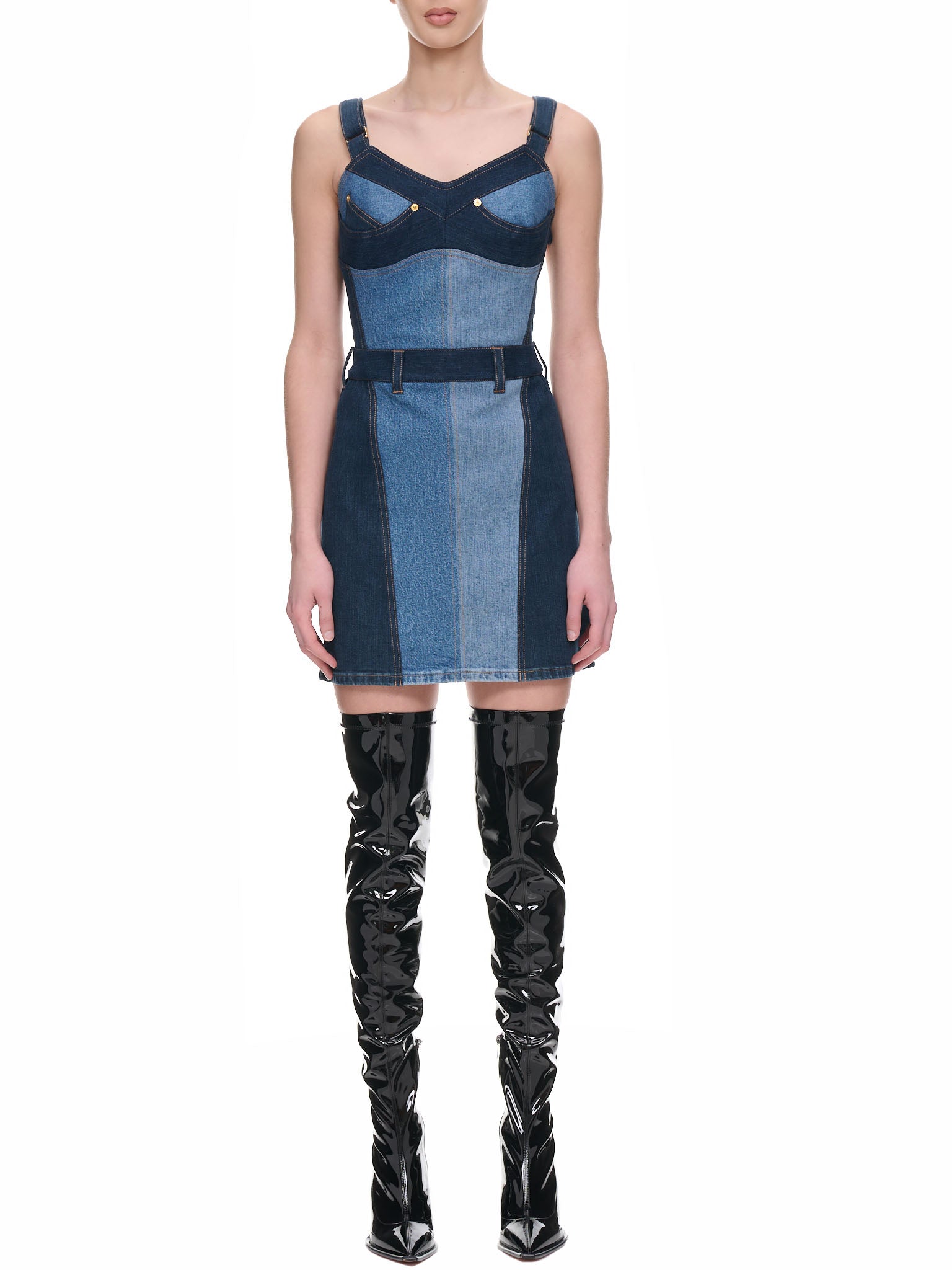 Regenerated Denim Dress (D184WU-DENCO0005-MEDIUM-BLUE)