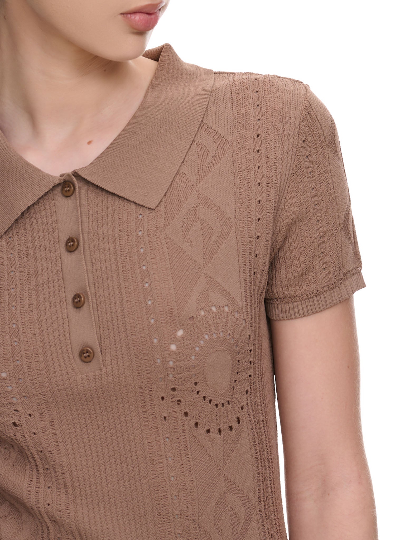 Pointelle Tennis Court Dress (D198W-KNIVI035-BEIGE) Pointelle Tennis Court Dress (D198W-KNIVI035-BEIGE)