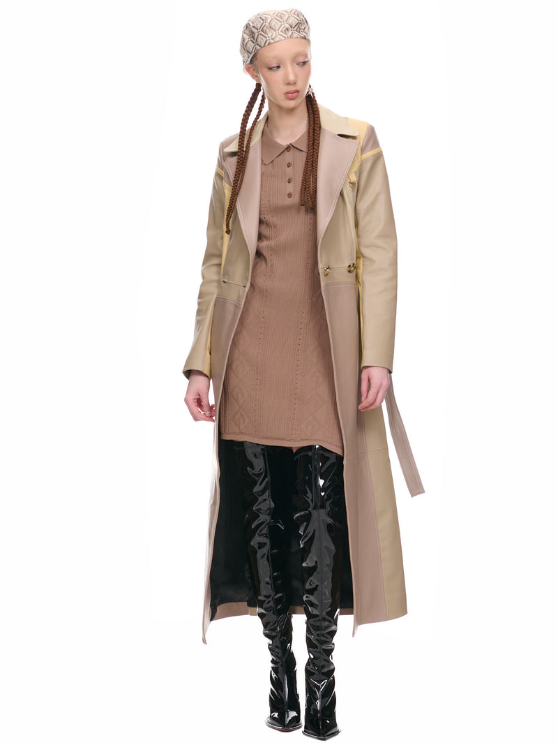 Pointelle Tennis Court Dress (D198W-KNIVI035-BEIGE)