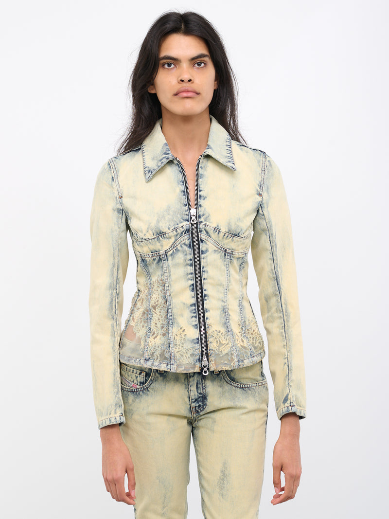 De-Milly-Fsc Lace Denim Jacket (DE-MILLY-068GP-DENIM-BLUE)