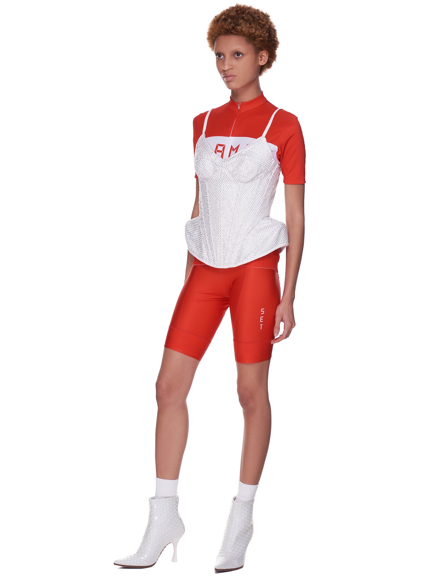 Match Cycling Shorts (DK01SH-RED-WHITE)
