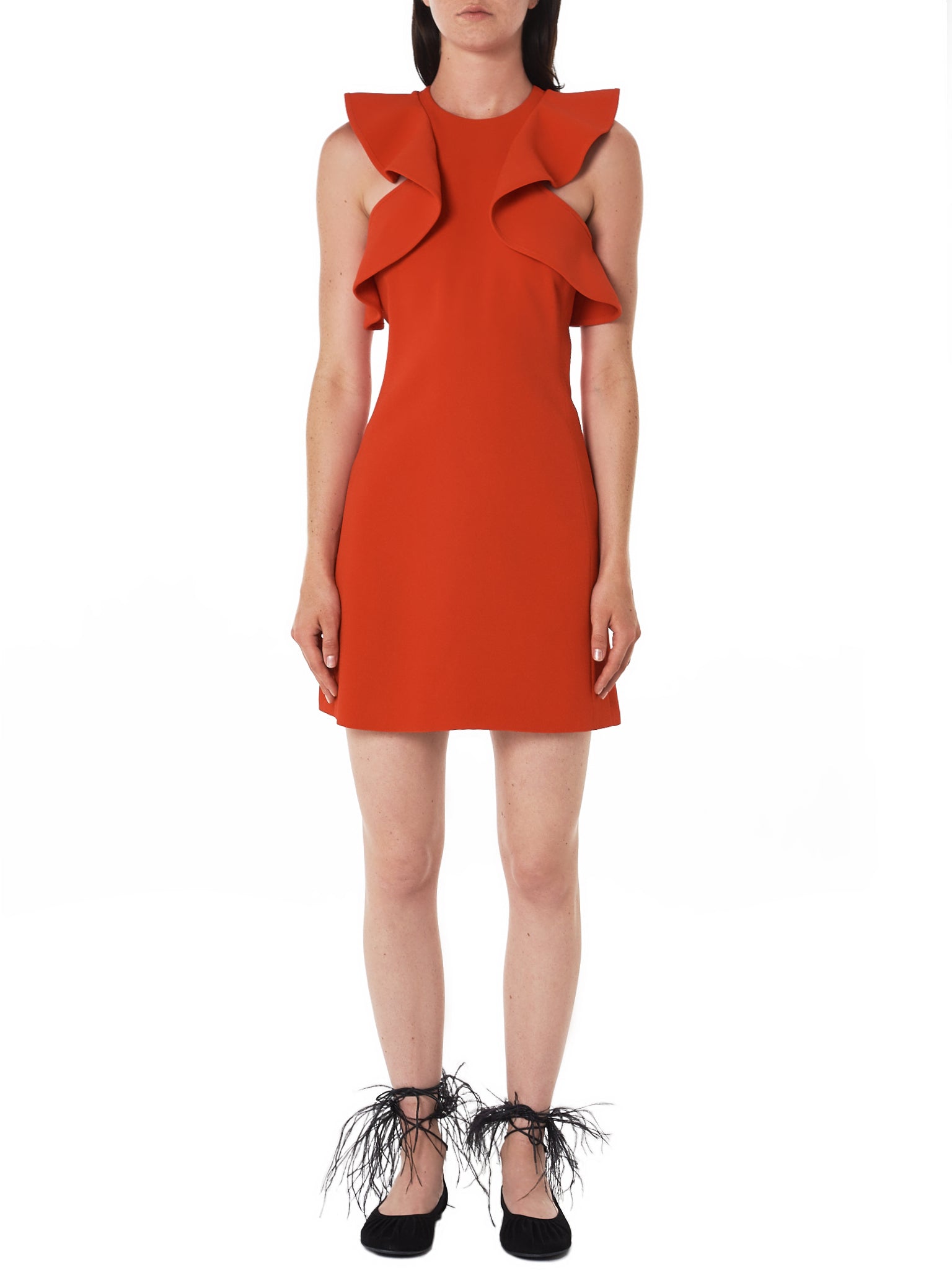 david koma orange dress David Koma CRYSTAL CLAW DETAIL SLEEVELESS DRESS IN ORANGE ORANGE / UK 8