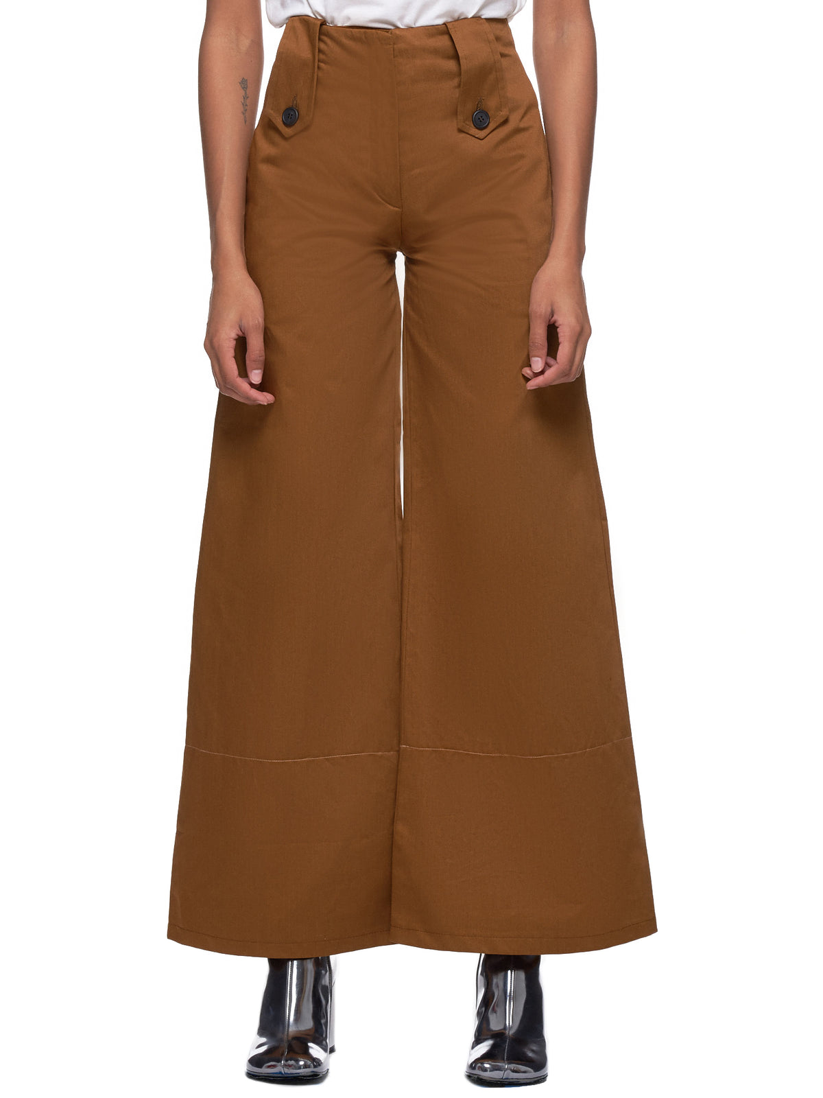 Wide Leg Trouser (Dm5tr5-Brown-Cargo)