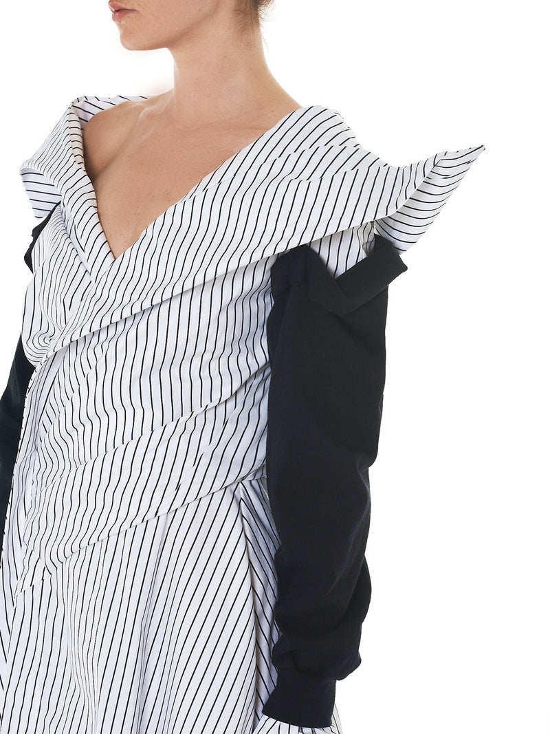 Aganovich Striped Dress - Hlorenzo Detail 1