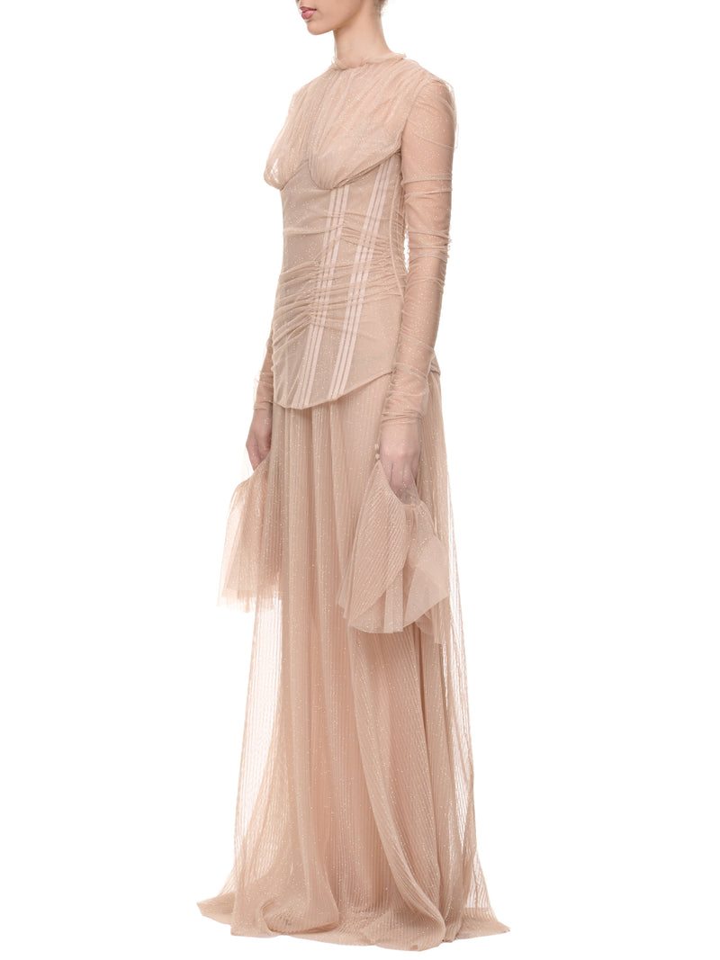 Glitter Corset Dress (DR05-NUDE)