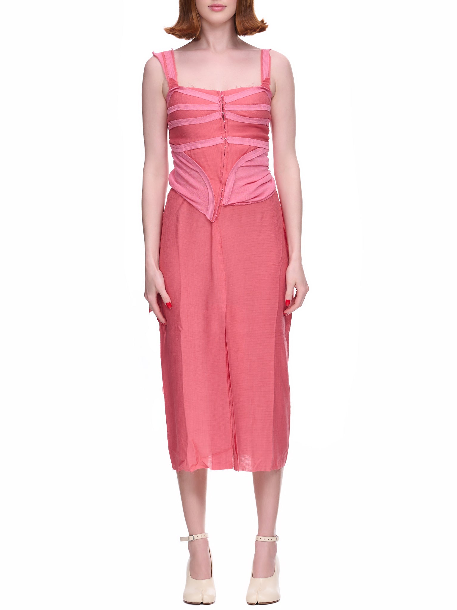 Deconstructed Corset Dress (DR09847372-0825-DEEP-PINK)