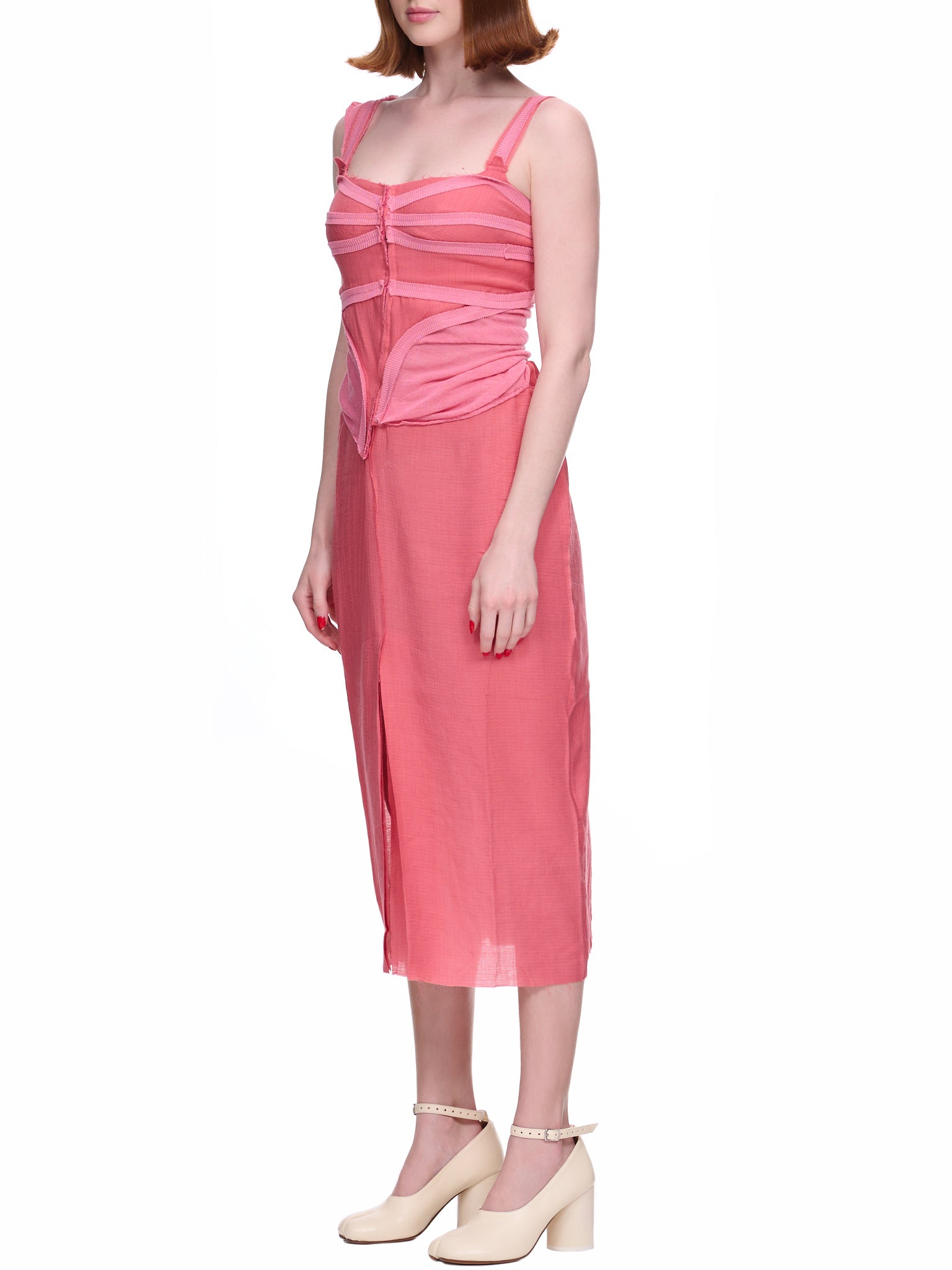 Deconstructed Corset Dress (DR09847372-0825-DEEP-PINK)