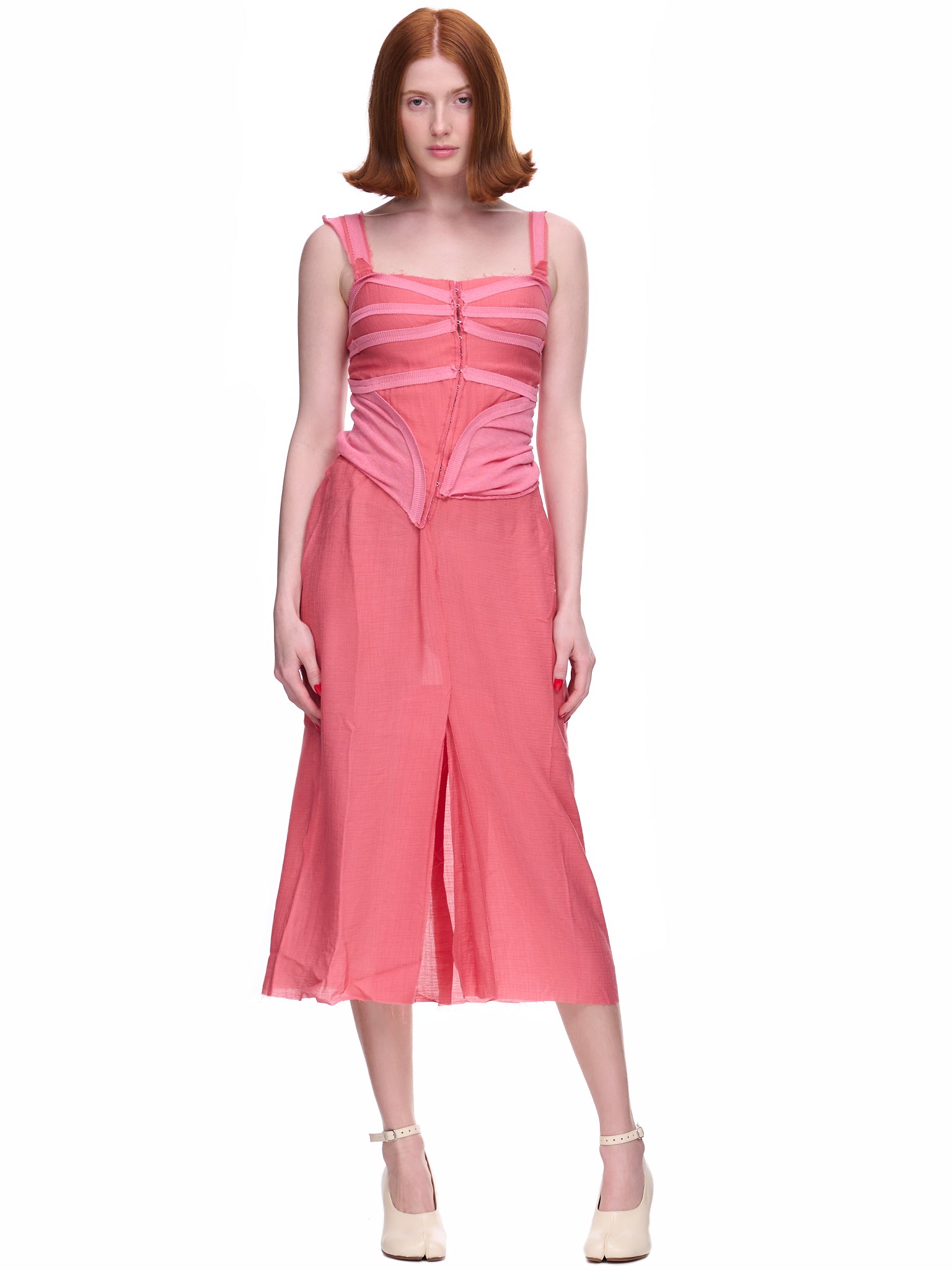 Deconstructed Corset Dress (DR09847372-0825-DEEP-PINK)