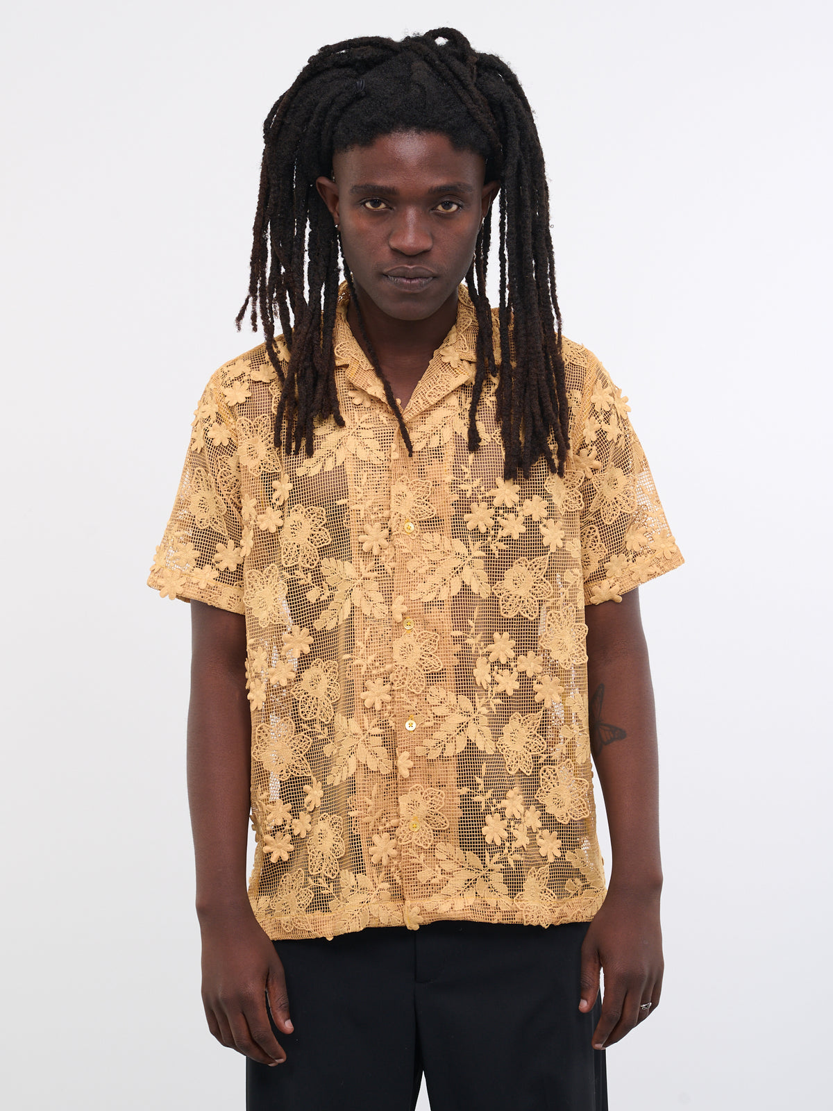 Duane Tulle Shirt (DUANE-M22W692-OCHRE-FLORAL)