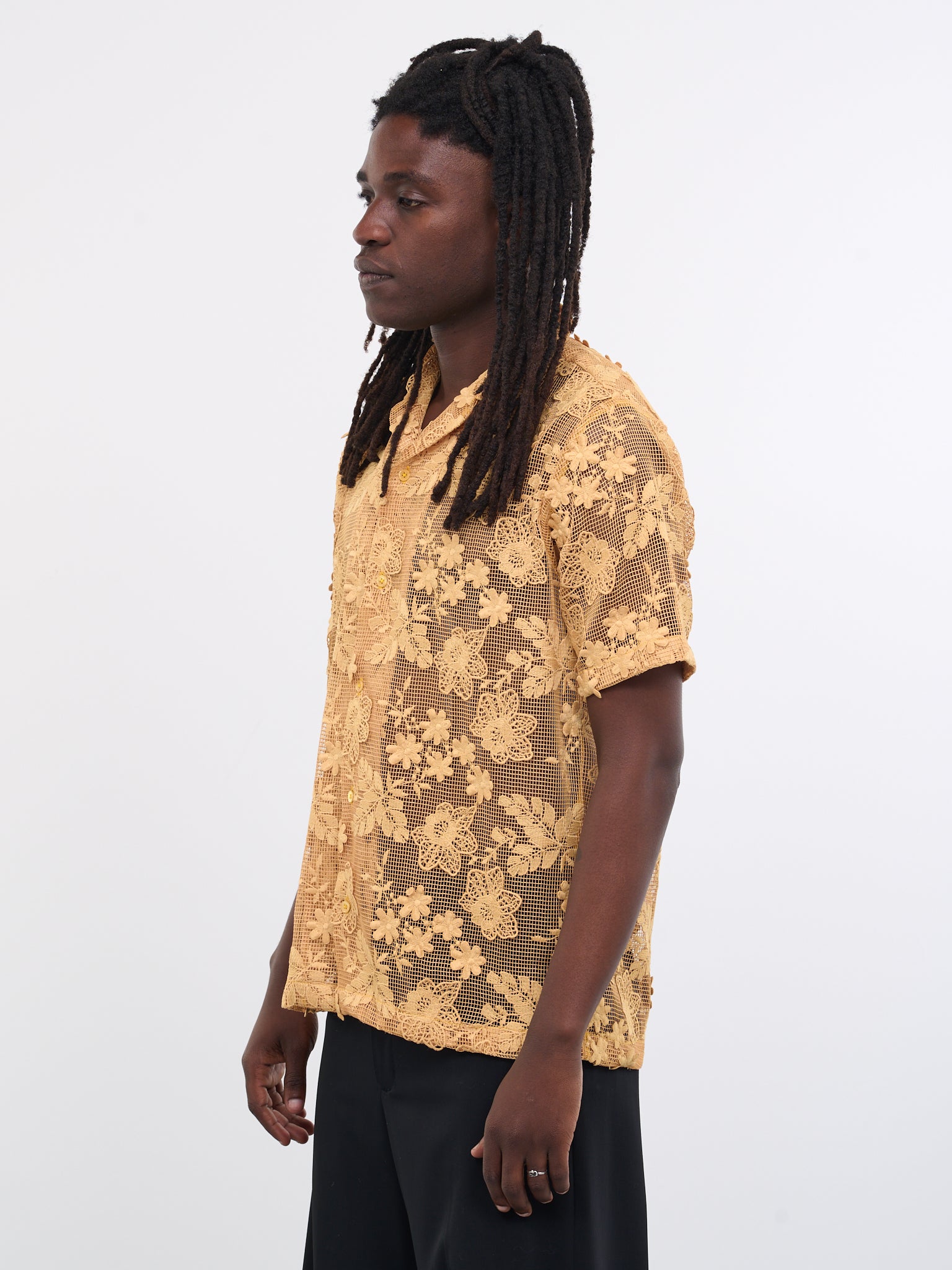Duane Tulle Shirt (DUANE-M22W692-OCHRE-FLORAL)