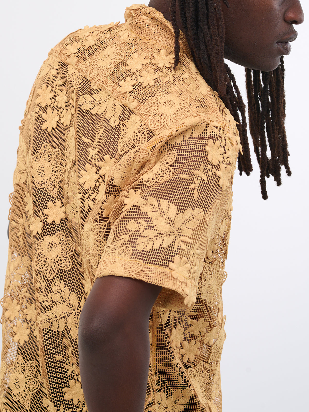 Duane Tulle Shirt (DUANE-M22W692-OCHRE-FLORAL)