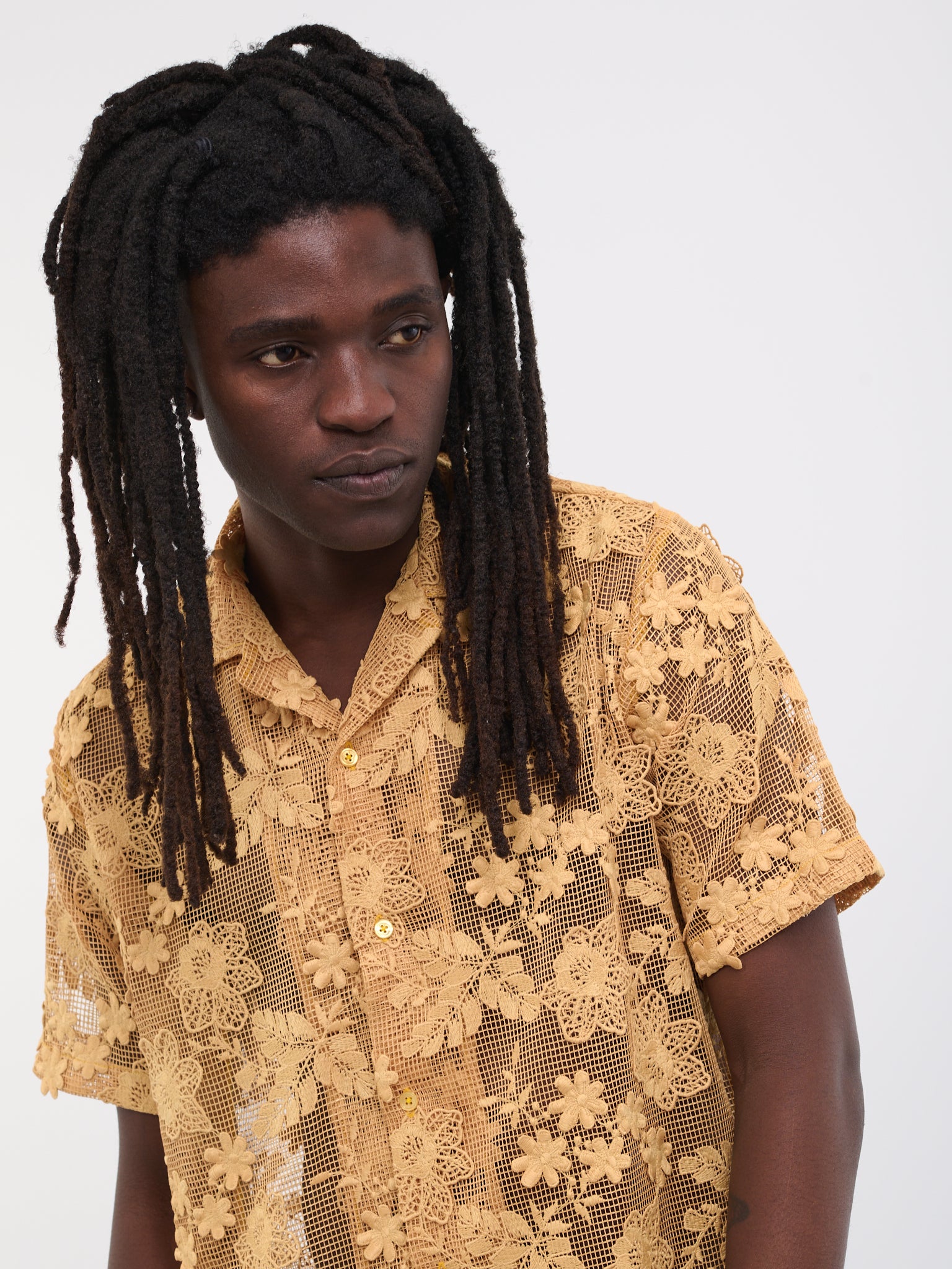 Duane Tulle Shirt (DUANE-M22W692-OCHRE-FLORAL)