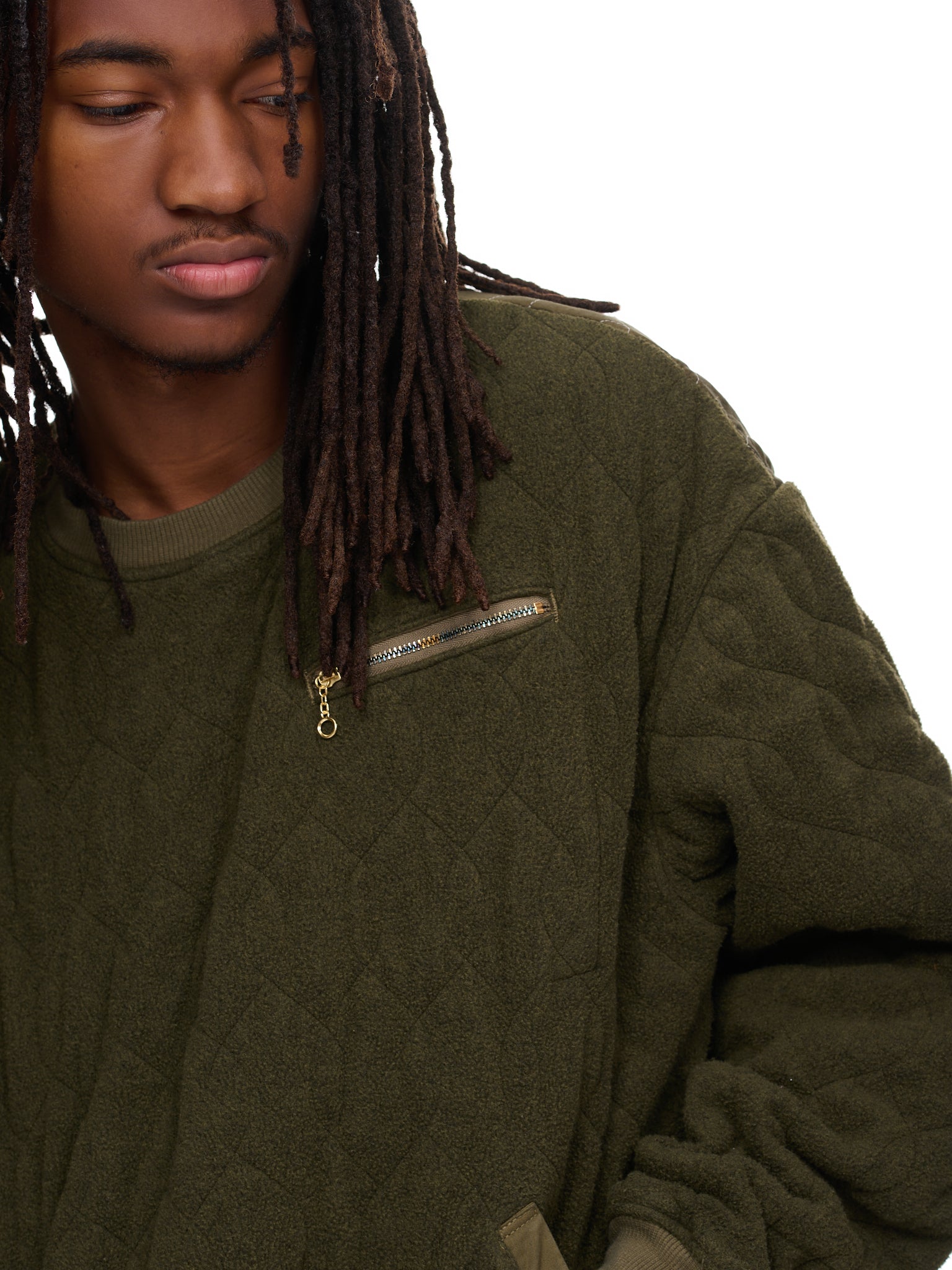 Quilted Fleece Sweater (EK-1268-KHA-KHAKI)
