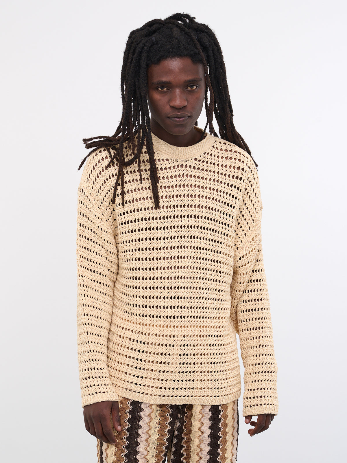 Elton Crochet Sweater (ELTON-M20KN7011-ECRU)