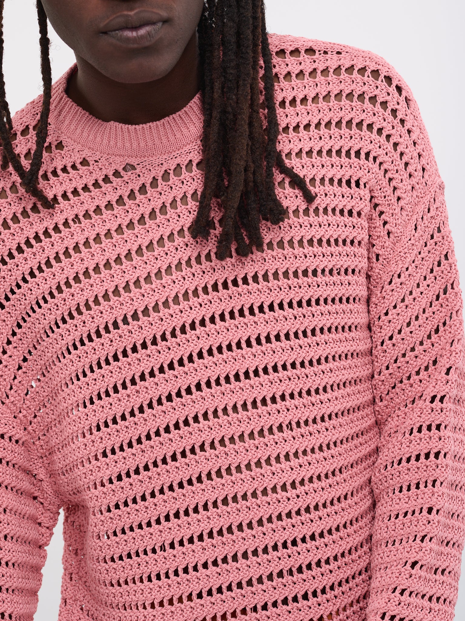 Elton Crochet Sweater (ELTON-M20KN7011-PALE-PINK)
