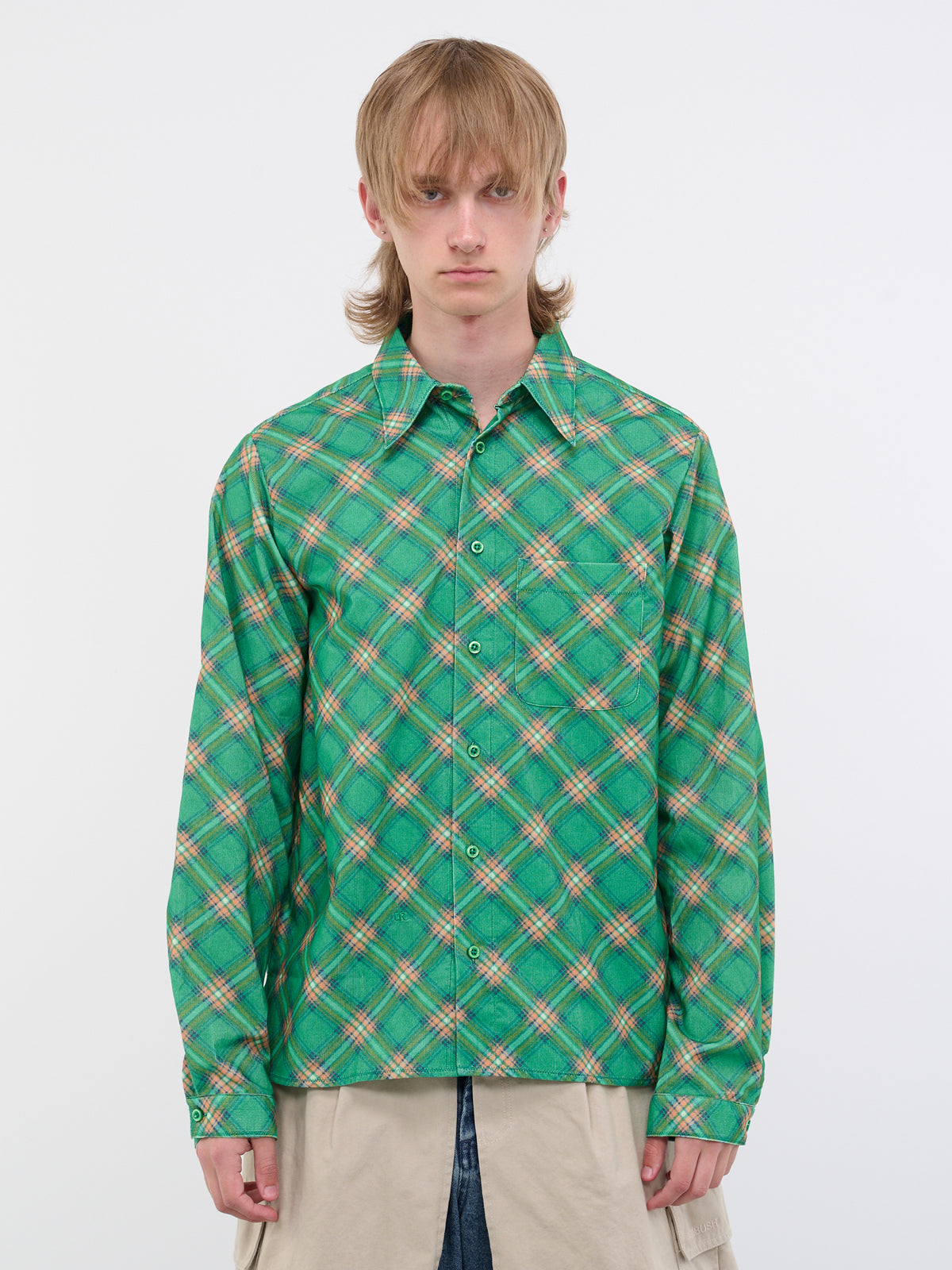 Plaid Shirt (ERL06B007-GREEN-PLAID)