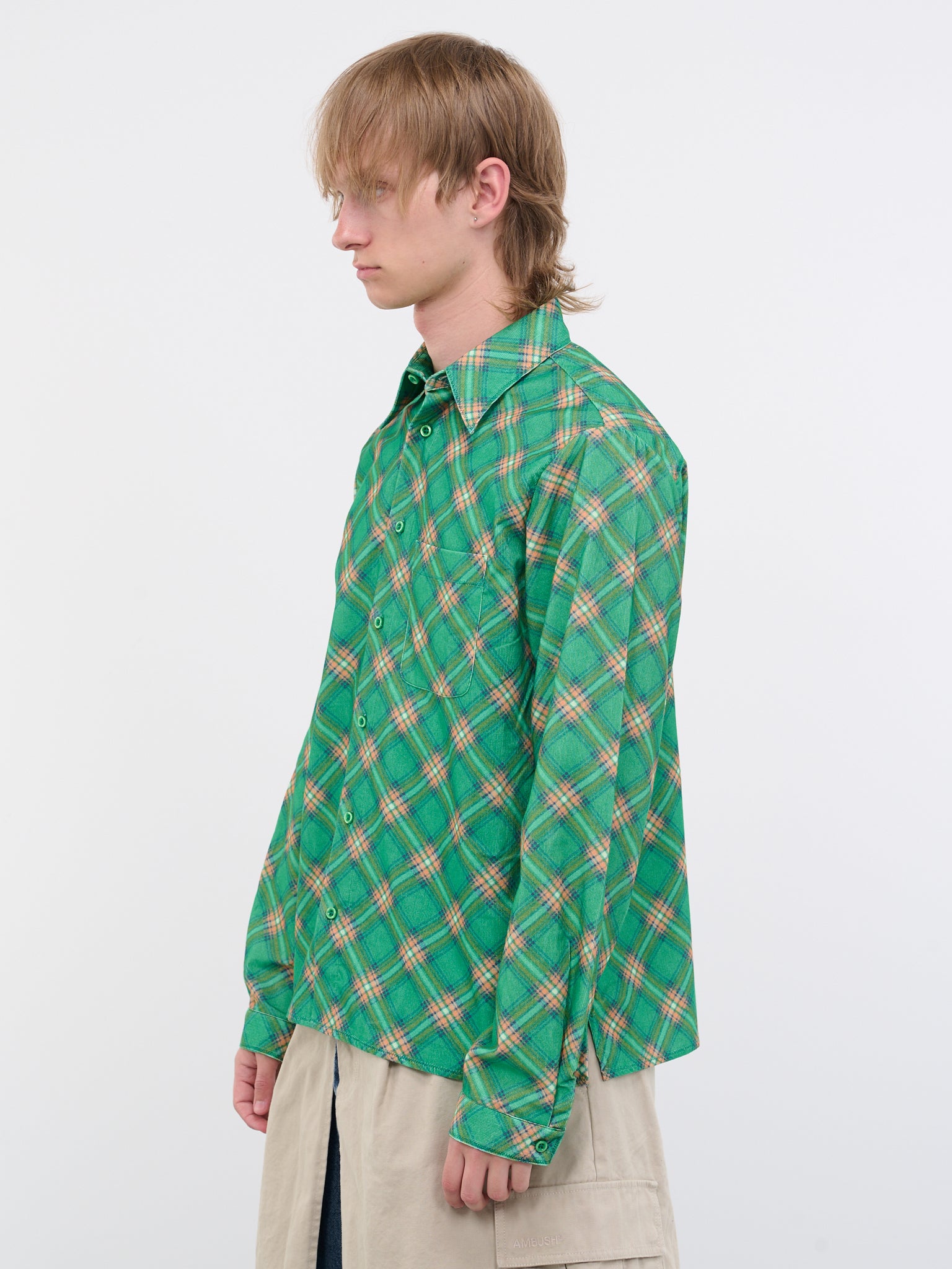 Plaid Shirt (ERL06B007-GREEN-PLAID)