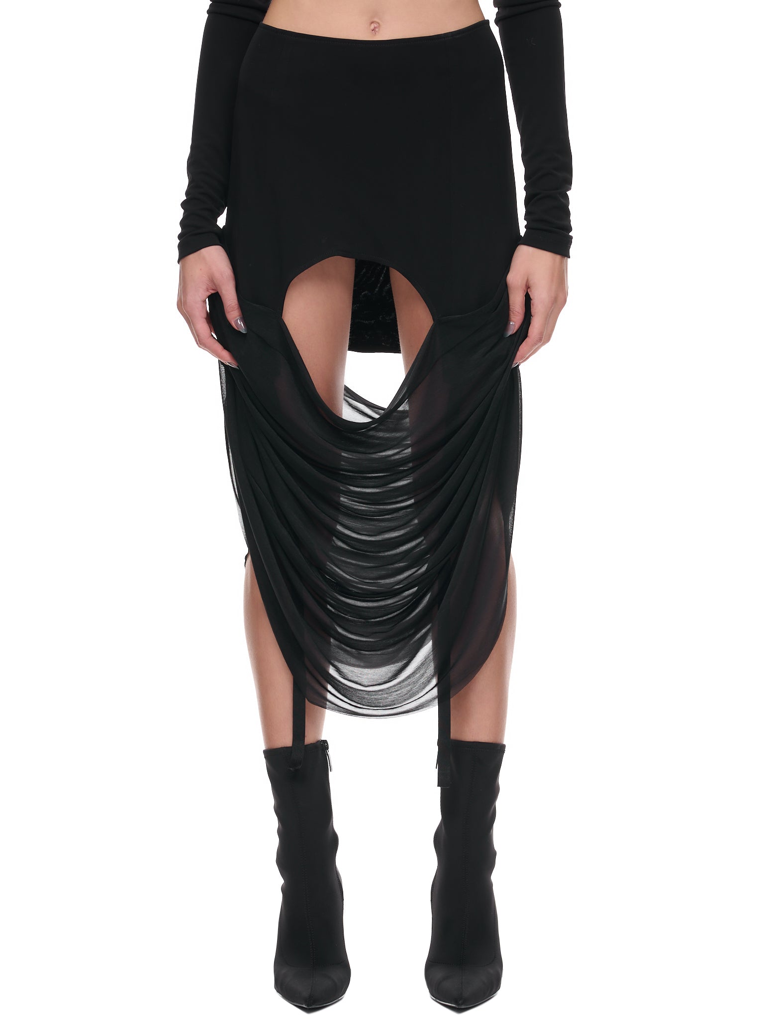 Draped Paneled Skirt (EV2-2018-BLACK)