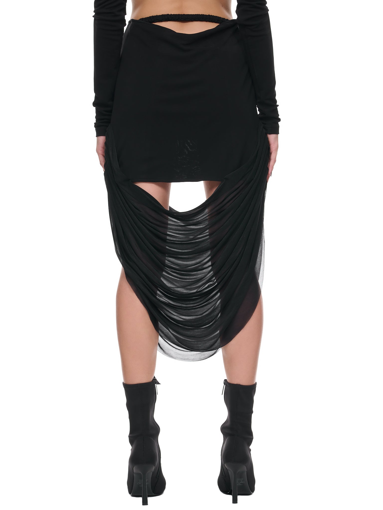 Draped Paneled Skirt (EV2-2018-BLACK)