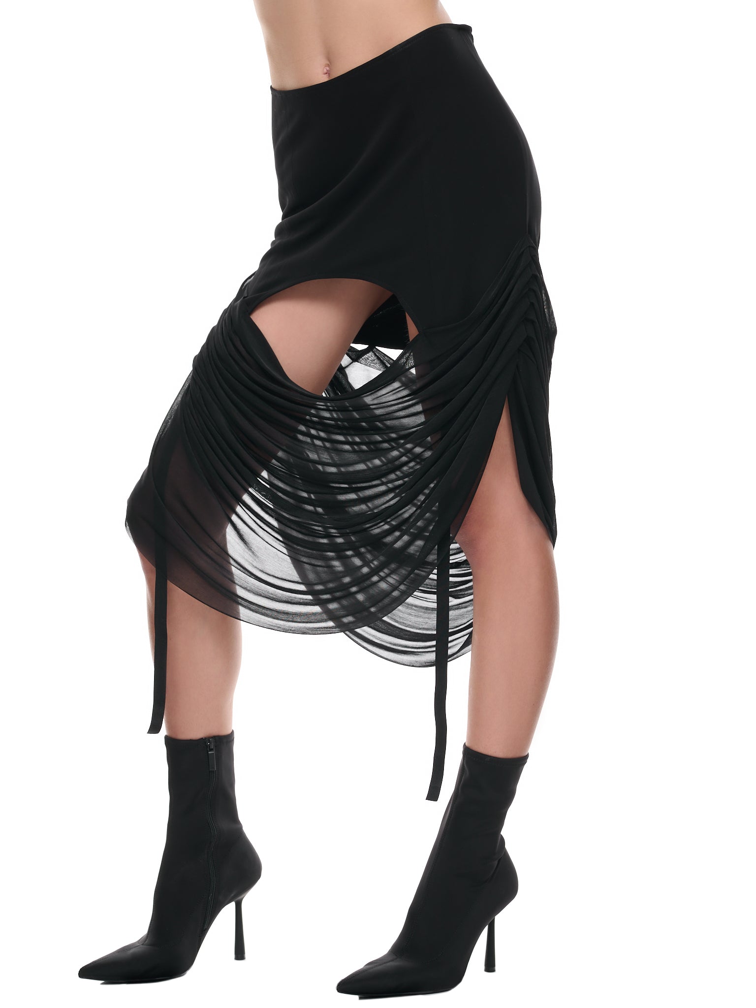 Draped Paneled Skirt (EV2-2018-BLACK)