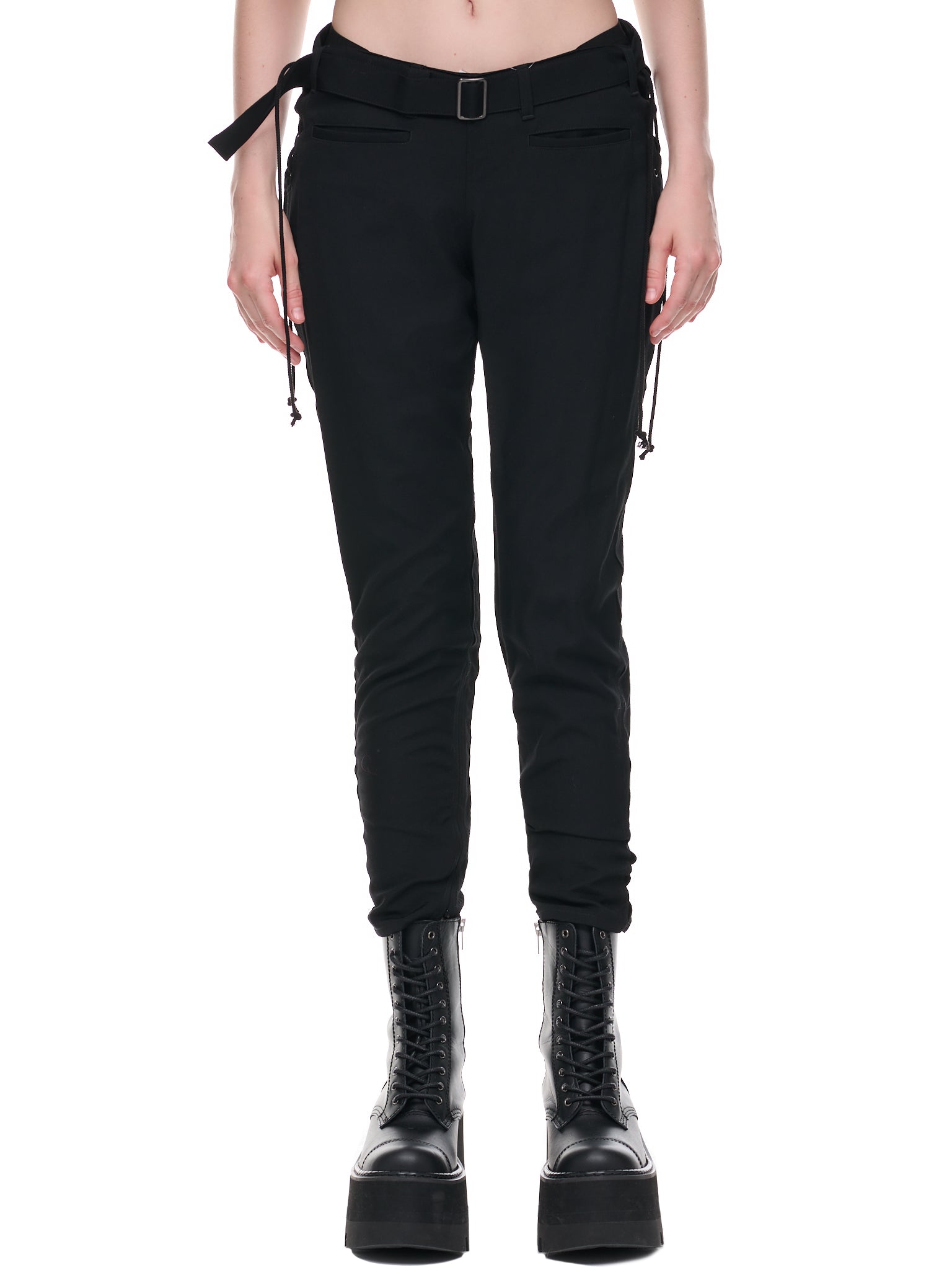 Lace-Up Trousers (FE-P10-100-1-BLACK)
